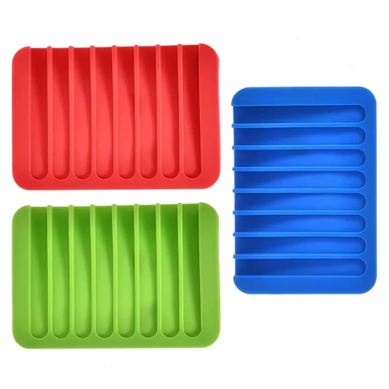 Wholesale Non-Slip Flexible Silicone Soap Dish Holder Elegant Soap Rack for Kitchen Bathroom
