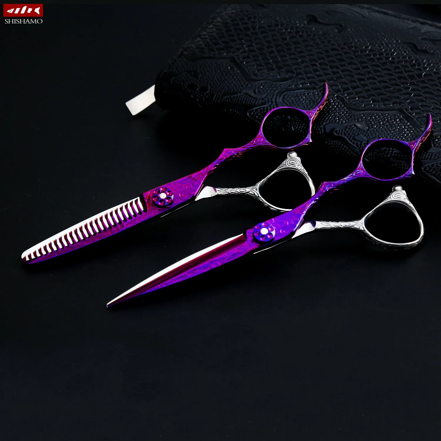 Premium Japan VG10  High quality Violet Hair Thinning Scissors CNC Hairdressing Shears Barber Cutting Scissors Tijeras For Salon