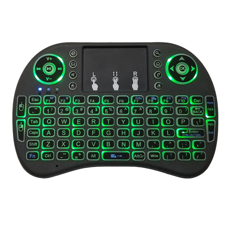 i8 mini wireless custom keyboard multiple color backlit mini keyboard with Touchpad Remote Control for Android TV Box