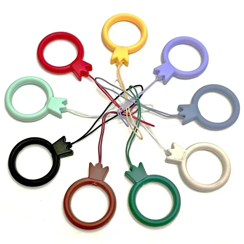New Crown Anti-Drop Short Silicone Ring Buckle Lanyard DIY Mobile Phone USB Flash Drive Fan & Umbrella Holder