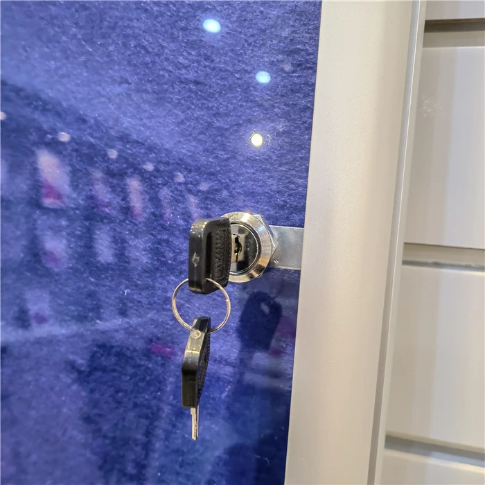 Wholesale Office Wall Mounted Lockable Bulletin Board Classroom Acrylic Door Gray Fabric Showcase Indoor Notice Board With Lock