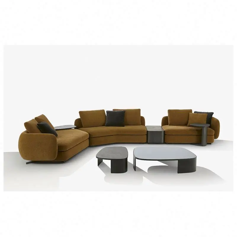 Foshan factory custom made high end luxury home villa fabric sofa furniture set for living room