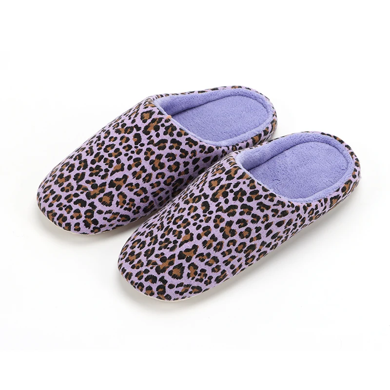 Leopard grain Slippers New Warm Shoes Plush Soft house Indoor Anti-slip Floor Slippers Warm Winter House Slipper