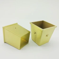 Hoone Mid-Century Modern Legs Chairs Sleeve Fitting Tips Golden Brass Square Chair Leg Caps