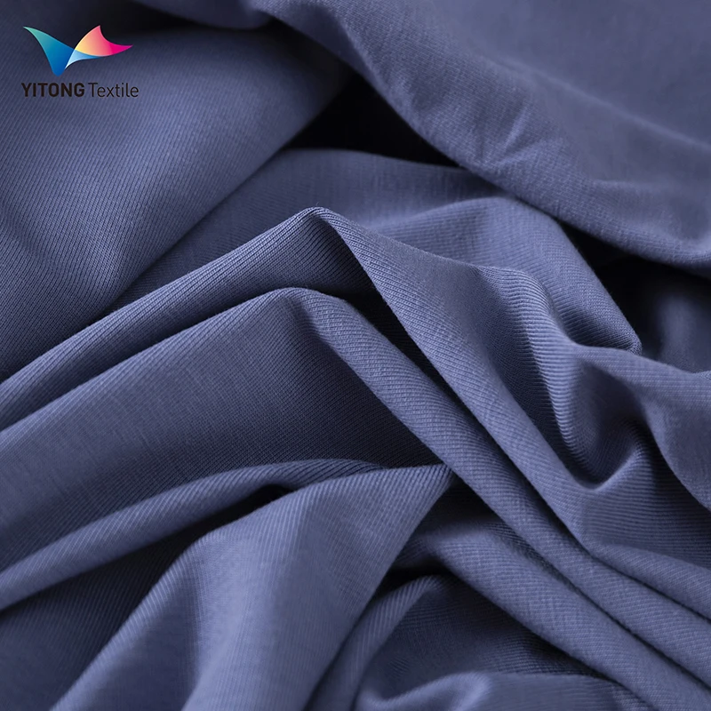 High Quality 160 gsm Plain Cotton Knitted Fabric Organic Cotton Fabric 95% Cotton 5% Spandex Fabric for Shirt Clothing