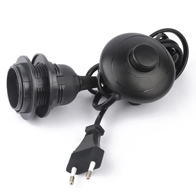 Шнур питания переменного тока европейского стандарта с ножной педалью и пластиной держателя лампы E27