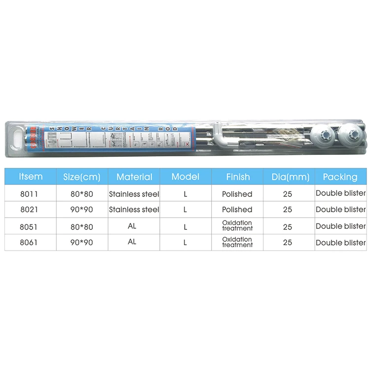 factory 80*80 cm   90*90cm China made cheap price S.S material eco-friendly Bathroom Shower Curtain Rod