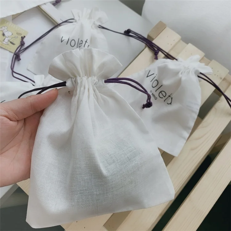 Chuanghua Custom Logo Printed Envelope Muslin Calico Pillow Wallet Pouch Bag Natural Ribbon Canvas Envelope Dust Bag