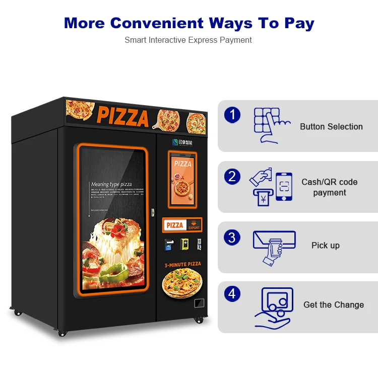 Instant Pizza Anytime Quick and Delicious Vending Machine With Assorted Options Self Service Coin Operated Pizza Vending Machine