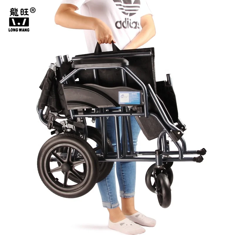 Wholesale folding portable soft seat wheelchair for the elderly with disabilities Foldable portable manual wheelchair easytake