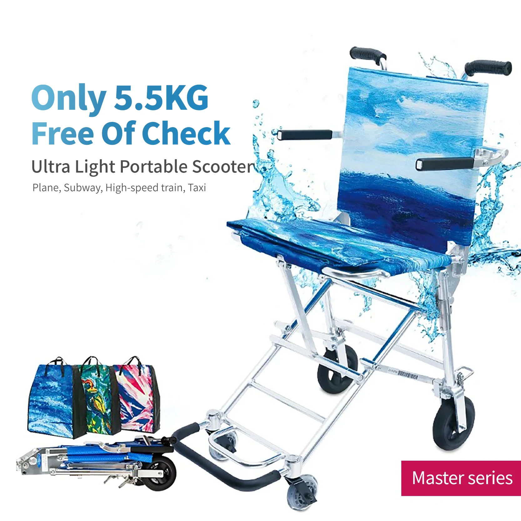 MIJO MH01 cabin wheelchair travel assistant for disabled buy push chair from factory boarding chair for disabled