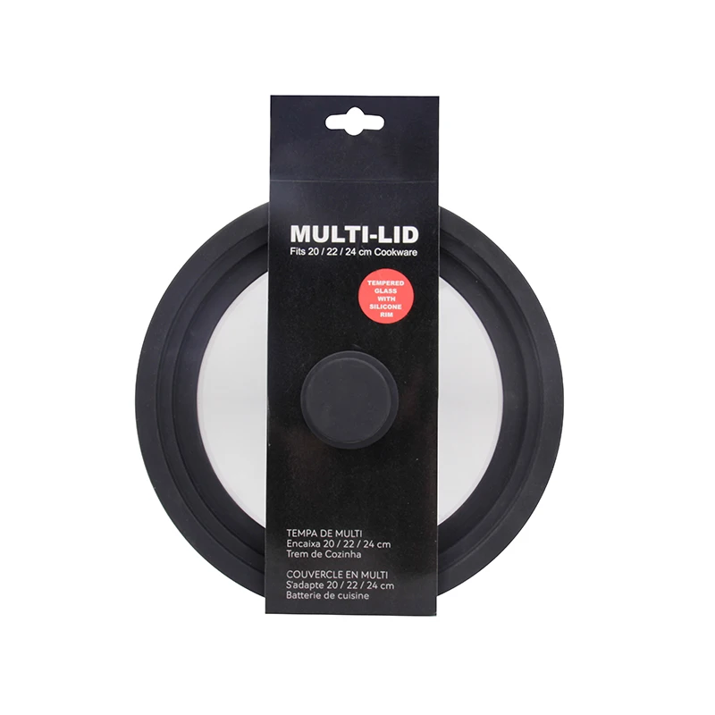 Customized Logo Universal black sustainable durable cookware parts glass Pot Lid