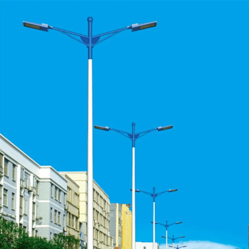 Высококачественный уличный Однорычажный круглый конический оцинкованный светодиодный солнечный уличный фонарь 3-10 м