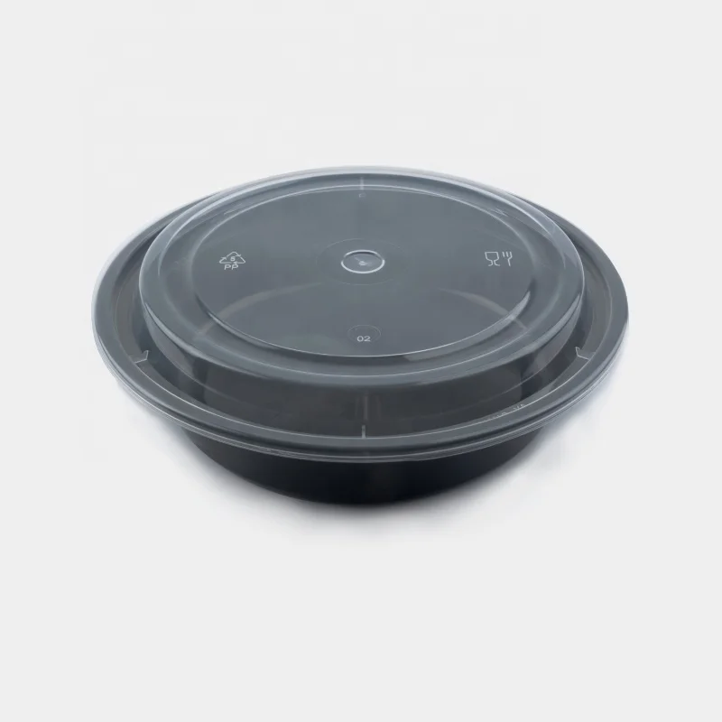 Microwaveable Round takeaway plastic food container food bowl 7 inch