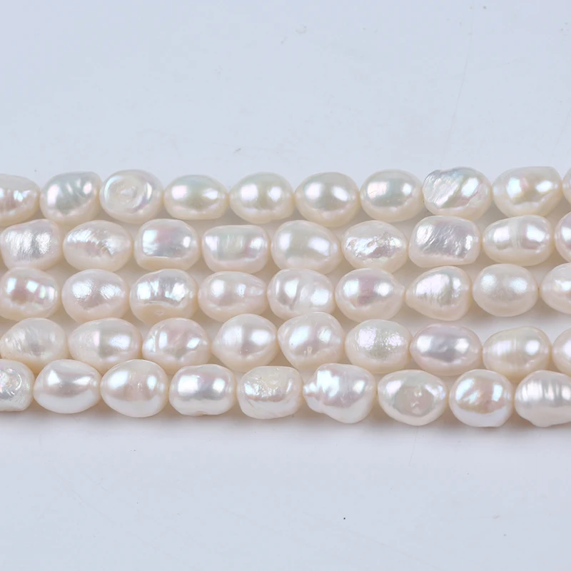 Hot Sale 9-10mm Freshwater white baroque pearl  For Jewelry Making