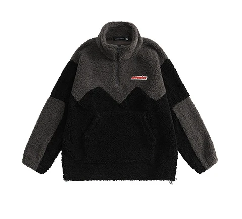 Outdoor Custom Embroidery Lambswool Coats Chenille Sherpa Fleece Winter Jacket Men With Pocket For Men