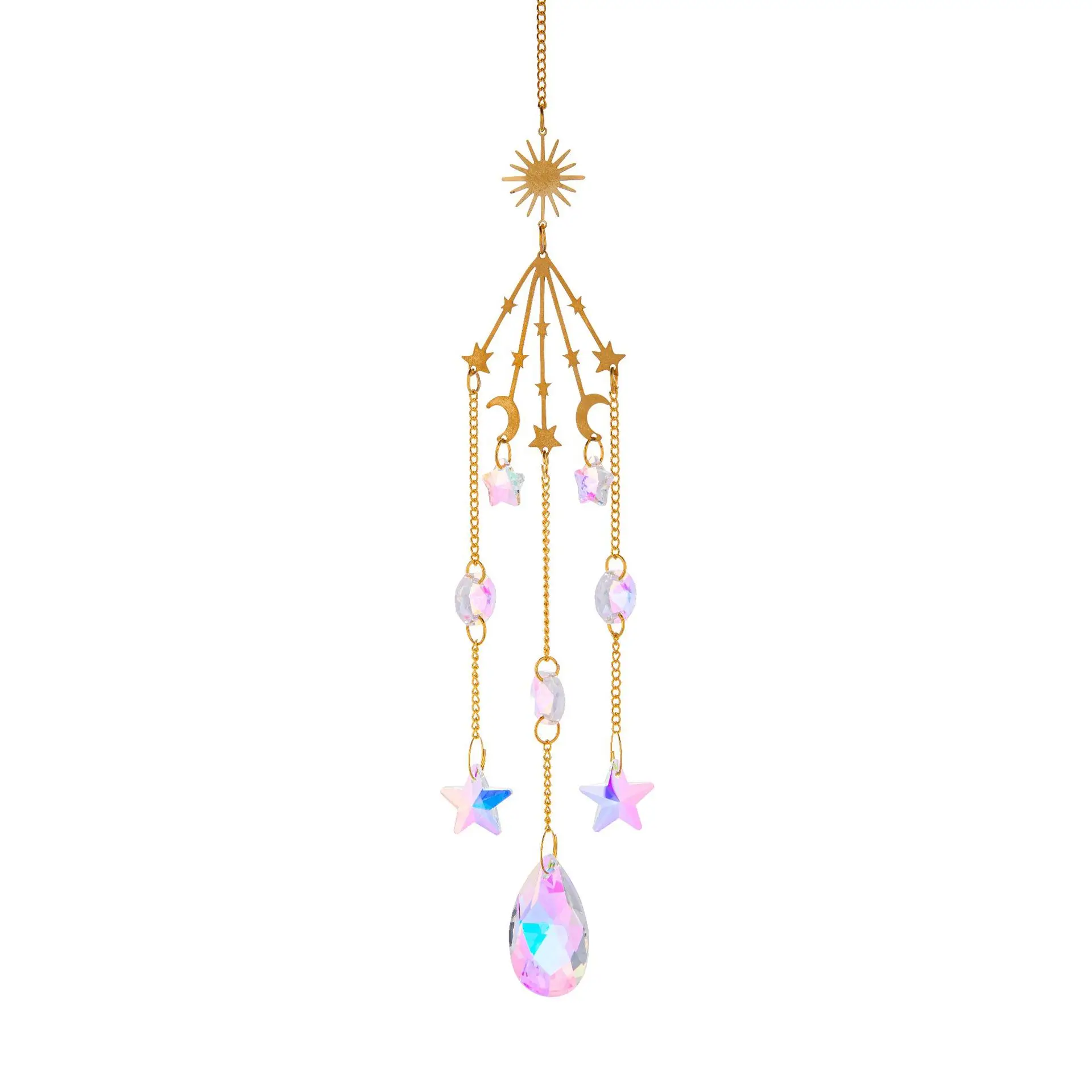Hanging Witch k9 Crystal Wind Chimes Rainbow Moon Sun Catcher Decor For Indoor Window Home Assesories