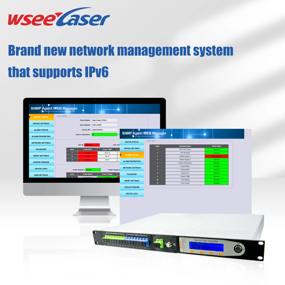 Modular design CATV PON 1550nm EDFA with WDM high power 8ports 22 23 dbm EYDFA EDFA