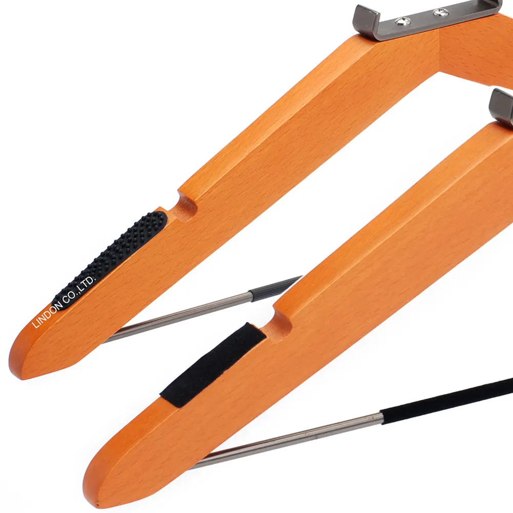LINDON Fashionable Hanger Matt Cherry Anti-Slip Wooden Garment Suit Hangers for Shop Boutique Hotel