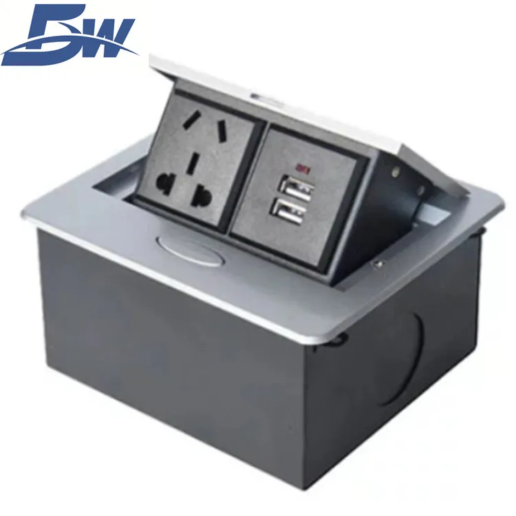 BW-T60 New design zinc alloy cheap modular conference table socket box pop up media hub