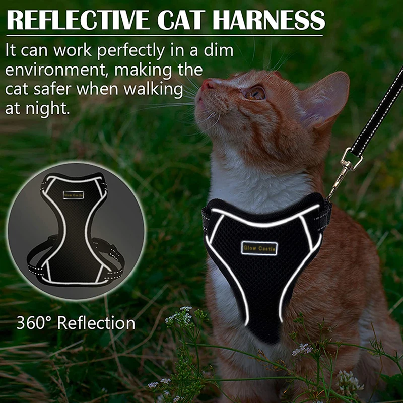 Designer Custom Adjustable Pet Pad Cat Harness Set Vest Wholesale Leads Logo Car Private Label Lift Cat Harness And Leash Set