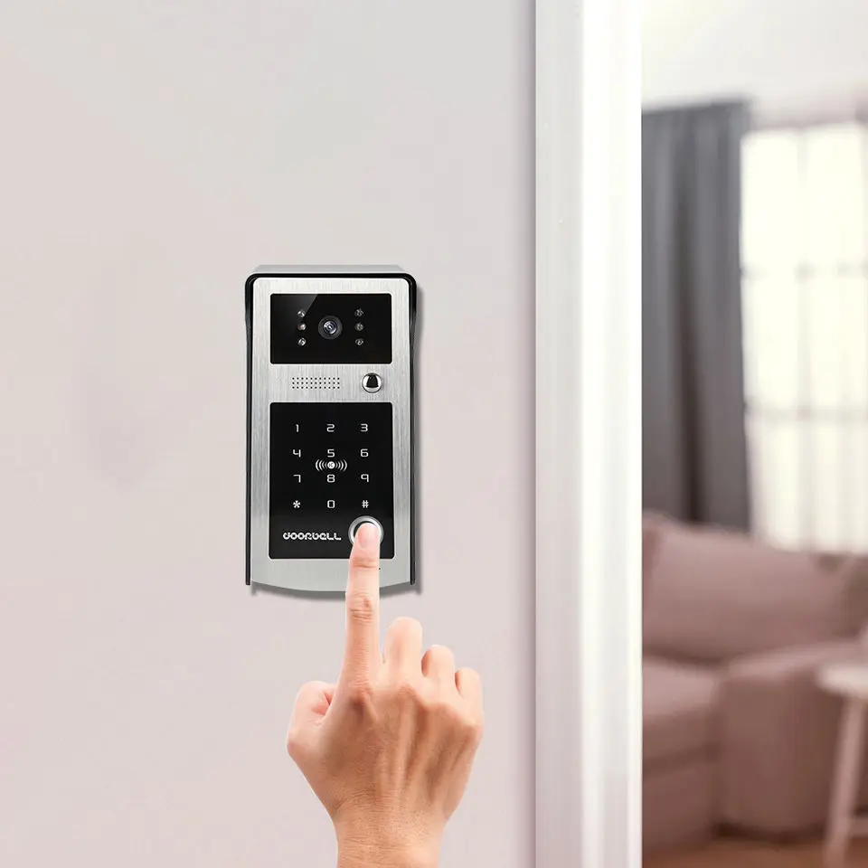 High quality smart doorbell with waterproof camera Fingerprint identification video door phone system intercom Access control