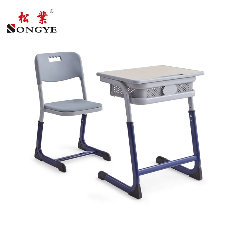 Japan School Standard Size 2 Legs Sitting Single Desk Furniture School Chairs