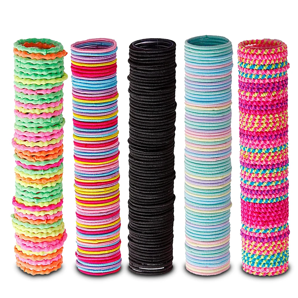 Детские резинки для волос для девочек, разноцветные эластичные резинки для волос без повреждений, милые аксессуары для волос, держатель для конского хвоста для младенцев, детей