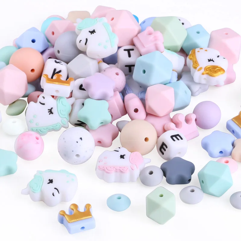 100% BPA Free Teething Beads Food Grade Non Toxic Silicone Chew 81 Colors 9mm 12mm 15mm 19mm Cheap Bulk Silicone Round Beads