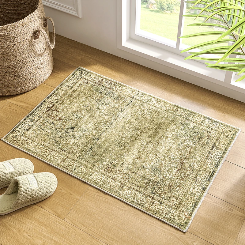 machine washable Vintage Rug Indoor Floor Cover Print Distressed Carpet Brick  Kitchen Living Room Bedroom Dining Room