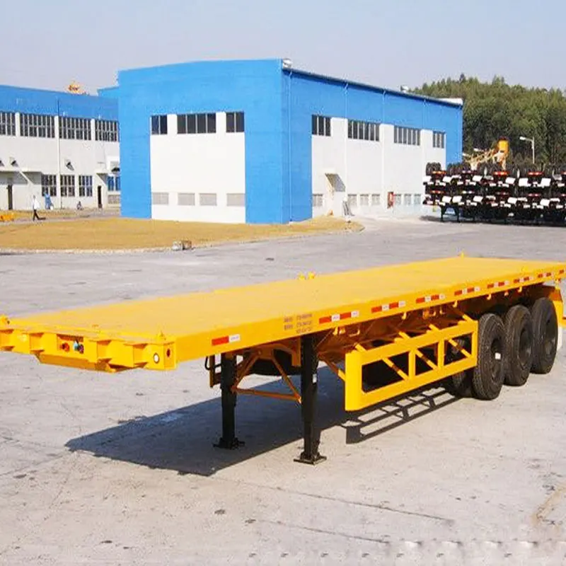 Triple Axle 60ton 80 Ton Truck Trailers Aluminum Flatbed Trailer Semi Trailer on Sale