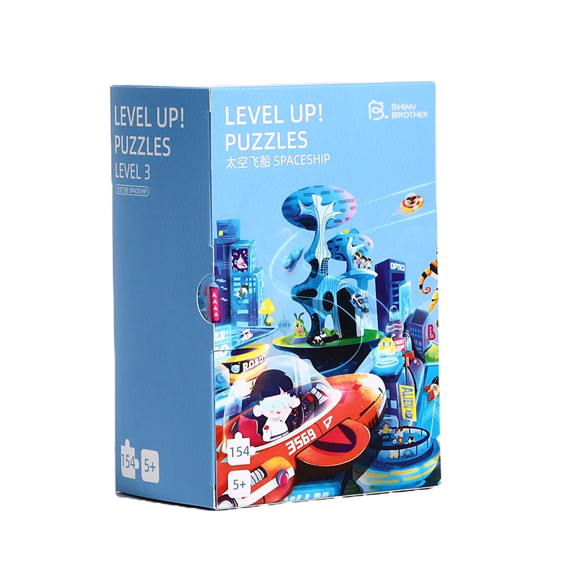Future World High Quality Educational Toys Level up Puzzles 154pcs 180pcs 2 in 1 Box Connectable Board Game Paper for Kids