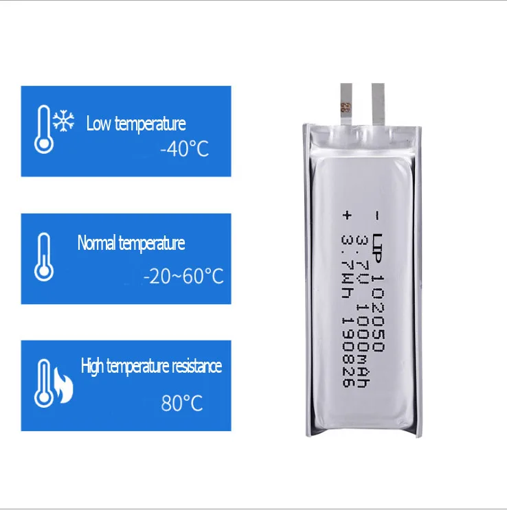High Quality 3.7v lipo battery 1000mah rechargeable batteries 102050 Lithium Polymer Battery For Bluetooth Headset