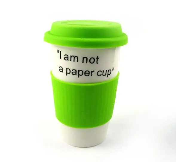 ceramic double wall ceramic mug with silicone lid and sleeve interior travel mug