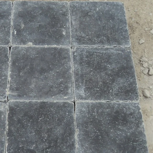 Honed surface bluestone limestone flooring and steps