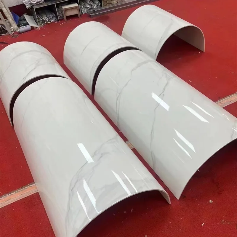 YDSTONE керамическая плитка для украшения поверхности Глянцевая Горячая гибкая белая плита из спеченного камня