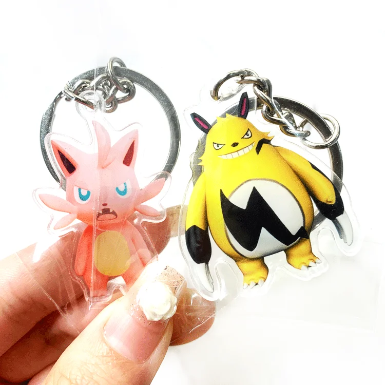 Wholesale Customized Print Plastic Kawaii Palworld Designs Metal Keyring Acrylic Keychains for Gifts