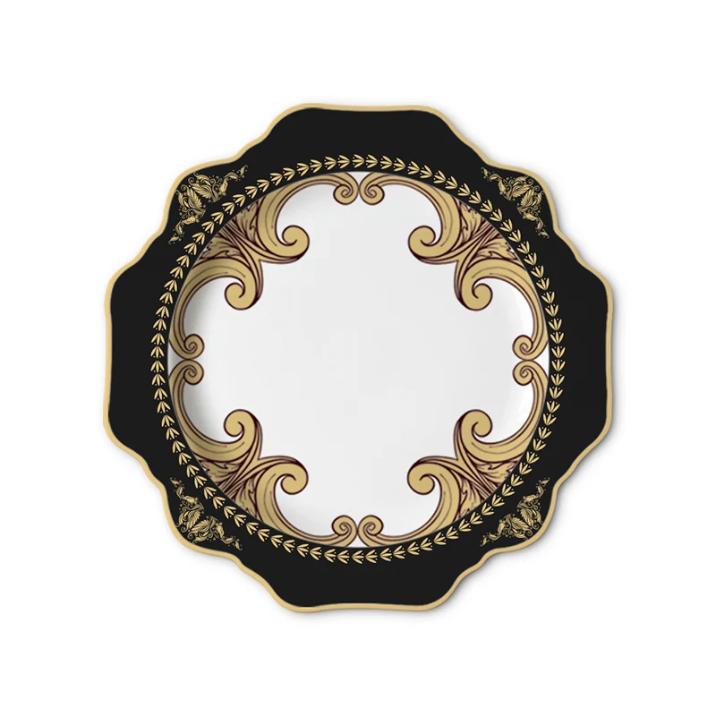 Classical Dinner Flat Plate Bone China Dinnerware Set  Dishes  Tableware