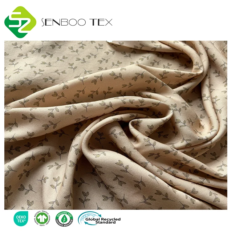100% Organic Combed Yarn Tencel Premium Digital Printing Plain Poplin Woven Fabric for Sleepwear Dresses Undies Shirts