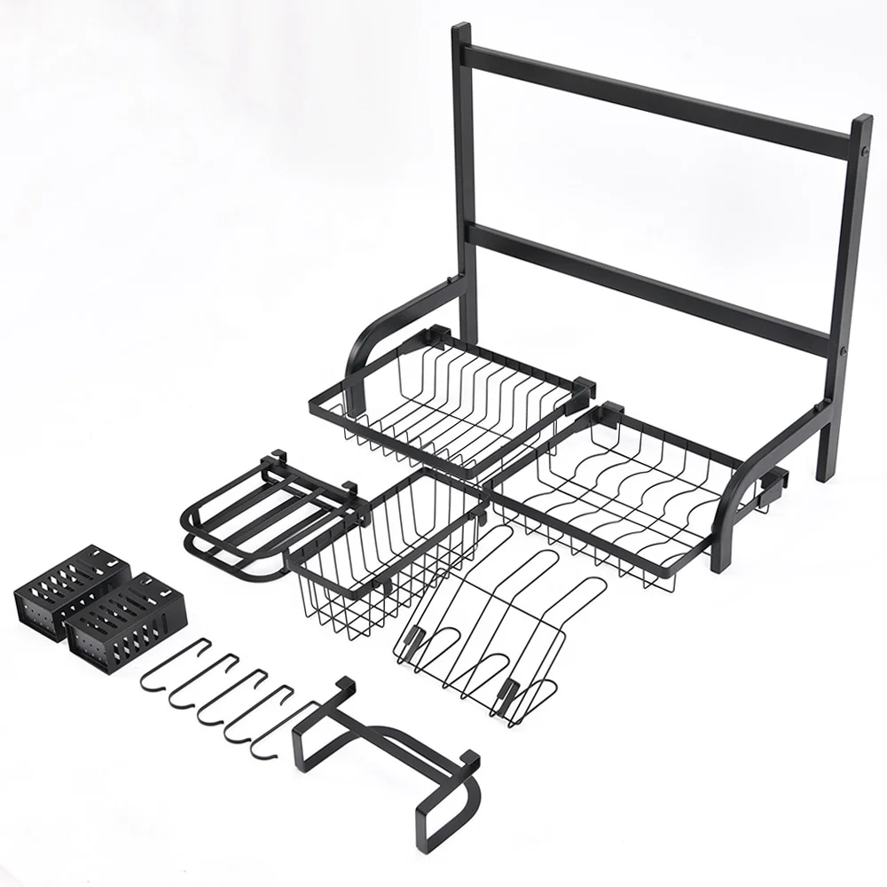 WIREKING 65CM Kitchen Racks and Holders Over Sink Dish Drying Rack with Large Capacity Folding Rack for Kitchen Organization