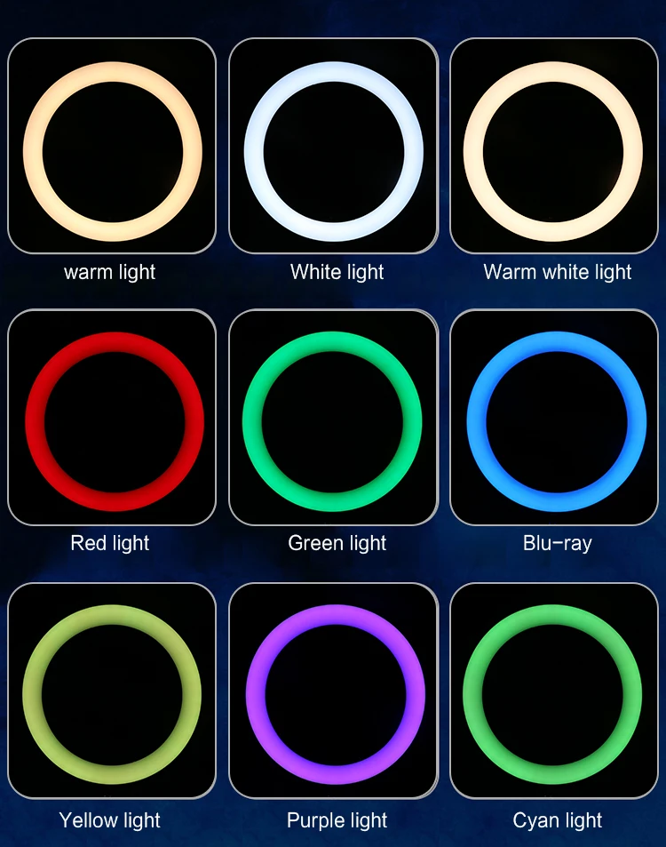  Biumart светодиодный кольцевой светильник Amazon горячая распродажа красота макияж RGB освещение для