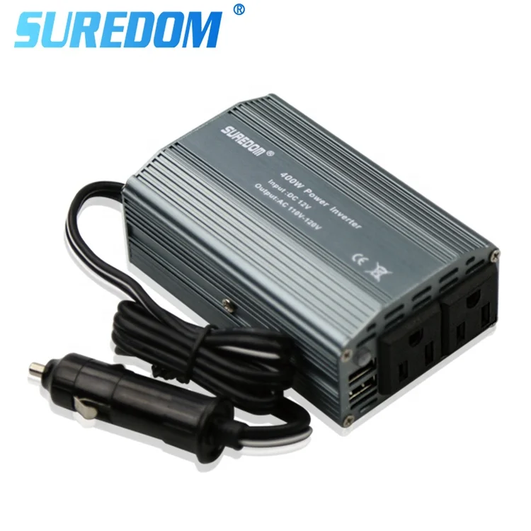 Hot selling car power inverter 400W 12v ac to dc 110v portable adapter with 2 USB port