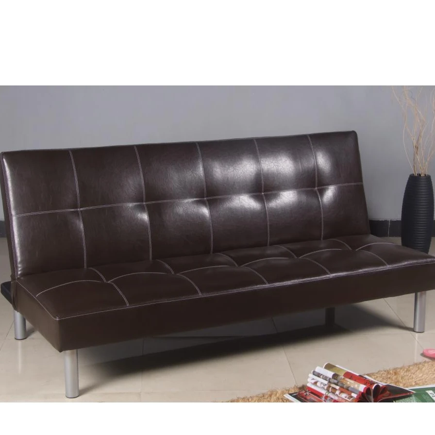 Living Room Simple Design Furniture Simple High Back Flat Pack Sofa Bed Fabric PU Leather Sofa Chair Bed