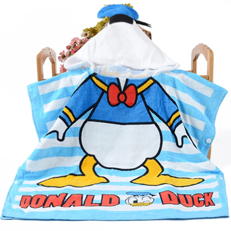 Free Shipping Hooded Cotton Baby Cape Towel Soft Poncho for Kids Children Free Shipping Cartoon Pattern Beach Towel