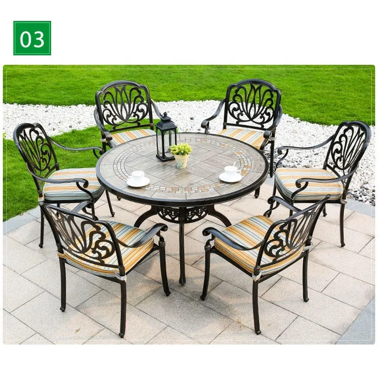 Столы и стулья, лидер продаж, садовая мебель, уличные столы для ресторана и набор обеденного стола с 6 стульями
