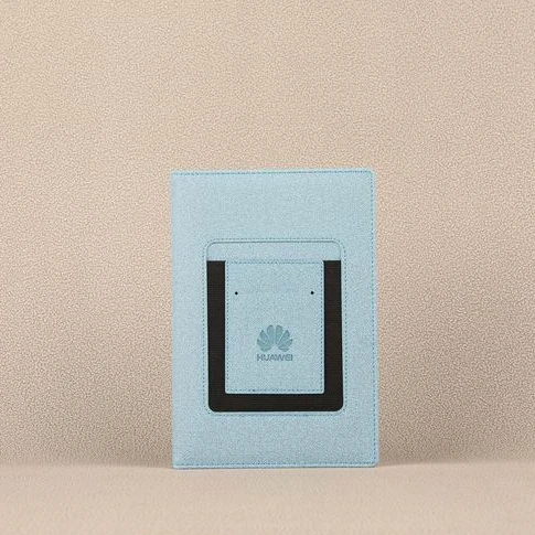 Custom A5 hardcover thermo PU notepad journal notebook with front pocket and card socket