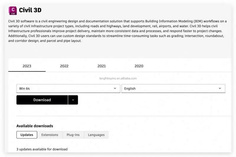 24/7 Online Genuine Bind License Autodesk Civil 3D 2023/2022/2021/2020 5 Year Subscription Drafting Drawing Tool Software