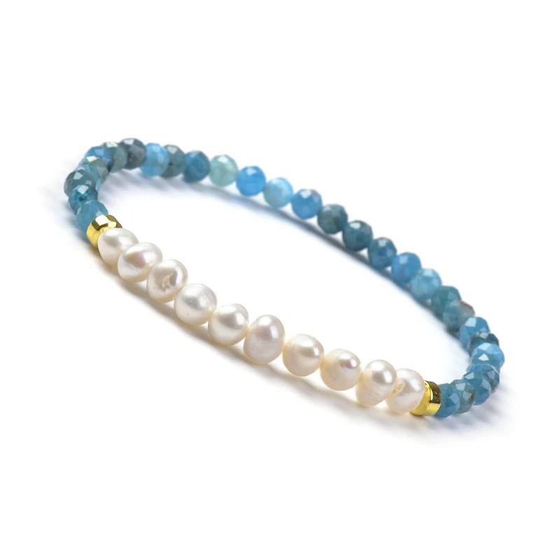 Customized Fashion Jewelry Semi-Precious Natural Stone Seed Beads Gemstone and Freshwater Pearl Stretchable Bracelet For Women