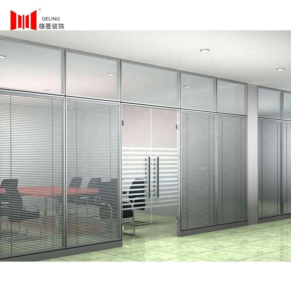 Modern cheaper aluminum double glass with blind restaurant cubicle demountable movable partition wall