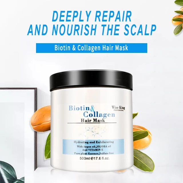 
Natural Biotin keratin steam hair mask with argan oil for anti hair loss protect hair growth 